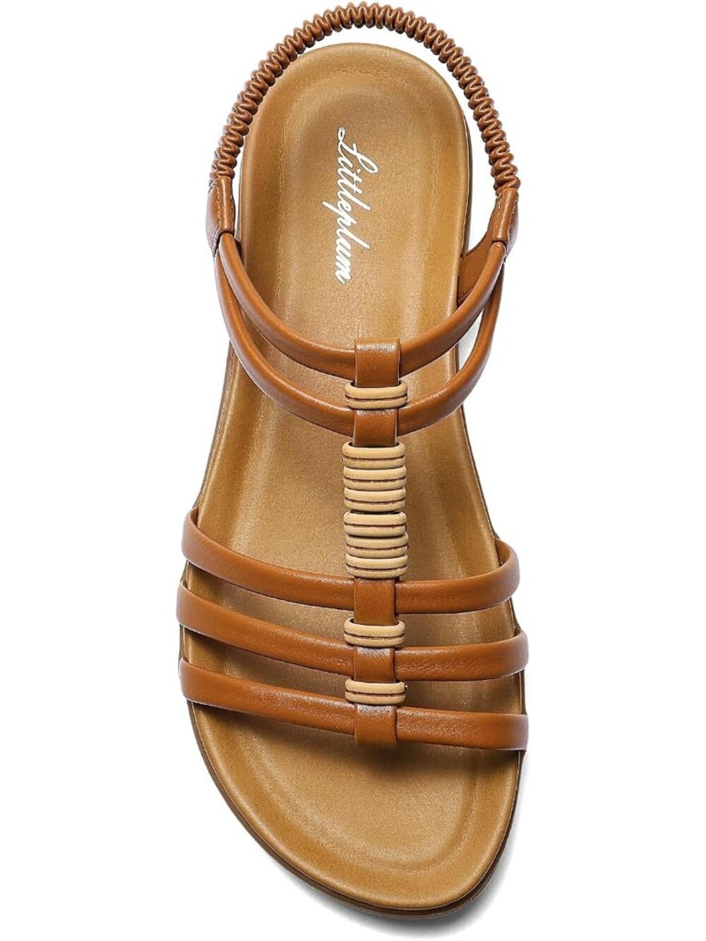 Women's Urban Brown Comfy Elastic Handmade Braided Gladiator Flat Sandal Shoes